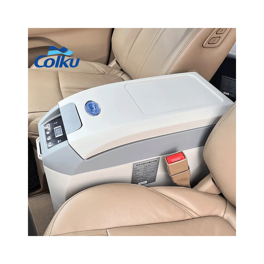 Wholesale Armrest Box Cooler Refrigerator 16.5L Mini Car Fridge Portable Freezer With LED Control Panel