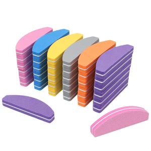 Mini lima de uñas de doble cara, bloque de pulido colorido con patrón recto para pulir uñas, herramienta de manicura y pedicura para salón - Product Image 1