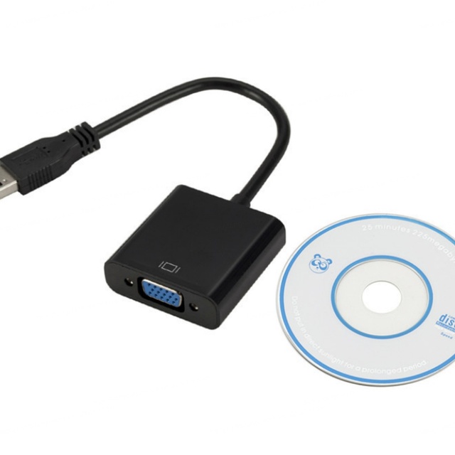High Speed USB 3.0 Male VGA Female 1080p Coaxial Cable Braid Shielding PVC Jacket Plug Play 12-Month Warranty Stock 0.2m Blue