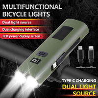 Camping en plein air d'urgence 400LM multi-mode LED vélo lumière USB Rechargeable batterie externe torche avec clip et affichage de la batterie
