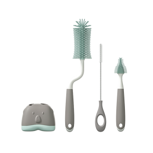 Cepillo giratorio de silicona para botella de agua de bebé de 360 grados con mango largo Limpieza de doble función y alimentador de polvo - Product Image 3