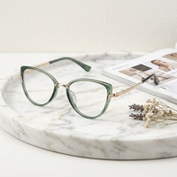 Gafas de Alta Calidad con Montura de Lujo en Forma de Ojo de Gato, Lentes Ópticas para Mujer, Gafas de Lectura para PC