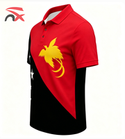 Chemises à manches courtes décontractées d'été imprimées en 3D personnalisées, chemise polo pour hommes avec drapeau de Papouasie-Nouvelle-Guinée, vêtements