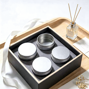 Pot cosmétique rond en aluminium argenté de 5ml, 10ml, 20ml, 30ml, 50ml, 60ml, 80ml, 100ml, 150ml, 200ml – Contenant métallique pour soins de la peau - Product Image 1
