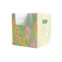 Boîte d'emballage pour plantes et fleurs à usage domestique, personnalisable, en gros, OEM, boîte à fleurs créative pliable avec poignée, impression CMYK