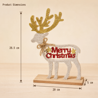 Anpassbare Weihnachts-Tischdekoration Weihnachts-Rentier Tischdekoration für Arbeitszimmer oder Esszimmer Hölzerne Tischware