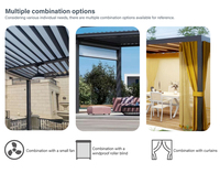 Pérgola retráctil de aluminio telescópica motorizada parasol techo impermeable plegable persiana tragaluz techo para pabellón de jardín