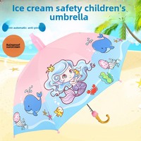 Parapluie imperméable pour enfants, taille moyenne, motif sirène, pour filles et garçons, bébés, dessin animé, design pluie/soleil, parapluie mignon pour enfants