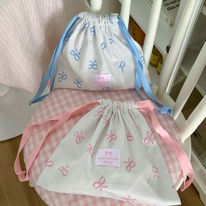 Wholesale Bow Pattern Canvas Cotton <b>Drawstring</b> <b>Pouch</b> Eco Friendly Gift <b>Drawstring</b> Bag Reusable Cotton Canvas <b>Drawstring</b> Bag - Product Image 5