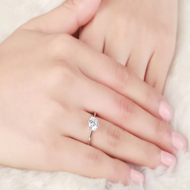 Personalizzato di Modo di Grazia di Fidanzamento Anello di Diamante del Diamante Delle Donne In Argento 925 Anello di Cerimonia Nuziale Per Le Donne Regali