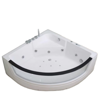Baignoire moderne à double hydromassage pour jacuzzi spa, acrylique, hydromassage, avec fibre de verre, pour villas, installation en coin
