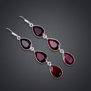 Red Garnet <b>Earring</b>, <b>Earring</b>, Handmade <b>Earring</b>, Antique <b>Earring</b>, Red Garnet Gemstone, Gifts For Mother, Jewelry For Her - Product Image 5