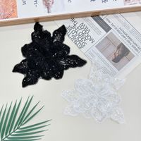 Collier en polyester cousu main haut de gamme, style européen et américain, multicouche, orné de perles et de sequins, avec grande applique florale