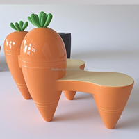 Banc fantaisie moderne en forme de radis, imperméable, pour extérieur, idéal pour entretenir les photos Instagram, pour entrepôt, hôtel, salon, école et parc