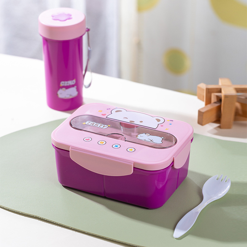 Pink lunch box + water cup set