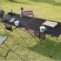 Meilleur prix de gros nouveau style moderne parc en acier au carbone jardin extérieur pliant pique-nique Camping table