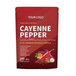 Gélules de piment de Cayenne - Équivalent 3000 mg par portion |   Complément alimentaire à formule botanique avancée 12-en-1 (240 gélules molles) - Product Image 1