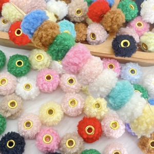 Teddy Pom Pom Beaded Jewelry Accessories Multi Color Yarn Flower Spacer Beads For DIY Crafting Jewelry Making - Product Image 3