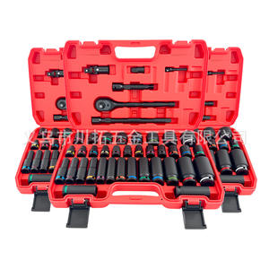 Juego de llaves de impacto de acero al cromo vanadio de 41 piezas, 1/2 pulgada, con llave de trinquete neumática, kit de herramientas para reparaciones mecánicas de automóviles y del hogar. - Product Image 5