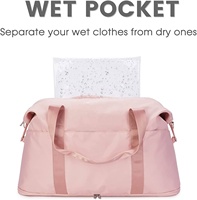 Sac de sport imperméable rose pour femme, idéal pour le week-end, la gym ou les voyages, sac de sport pour femme