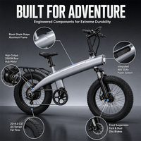 Vélo électrique Premium Shark Streamline 2000W avec moteur arrière, batterie lithium 48V 20Ah, pneus larges 20*4.0, stock entrepôt Europe Allemagne
