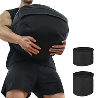 Sac de sable de fitness en polyester noir 150 LB, rempli de coton, pour entraînement de force, conditionnement physique et salle de sport en extérieur
