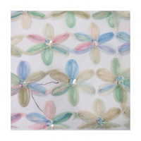 Tissu de broderie de polyester de conception de luxe 100% tissu de broderie de mariage floral coloré tissu de broderie nuptiale pour la robe