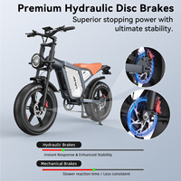 Vélo électrique à pneus larges 20*4.0, entrepôt UE Allemagne, 48V23AH, freins hydrauliques, double moteur 750/250W*2
