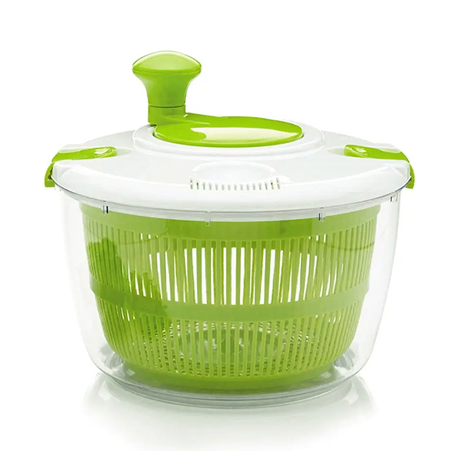 Salad Spinner Food Draining Basket Salad Spinner with Colander Basket Manual Salad Washer for Kitchen Dryer