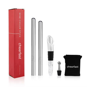 Cheerfast Usine En Gros 5 En 1 En Acier Inoxydable <span class=keywords><strong>De</strong></span> Qualité Alimentaire Réutilisable <span class=keywords><strong>Bouteille</strong></span> <span class=keywords><strong>De</strong></span> <span class=keywords><strong>Vin</strong></span> Refroidisseur Bâton Cadeau Ensemble Refroidisseur Bâton <span class=keywords><strong>Vin</strong></span> Rouge - Product Image 1