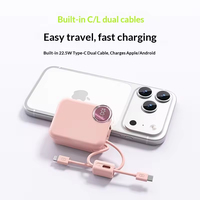 Mini batterie externe portable 10000mAh 22.5W à charge ultra-rapide avec double câble intégré, cordon et affichage numérique