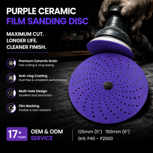 Disque de ponçage en céramique de qualité supérieure de 6 pouces avec fixation auto-agrippante pour la retouche automobile, grain 40-2500 PG-1010 PG-1010 PG-101 - Product Image 3