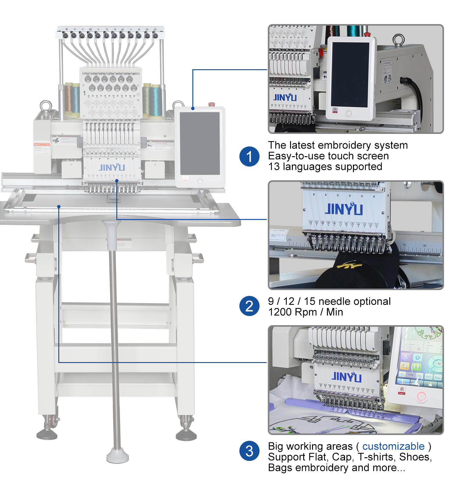 Single Embroidery Machine Tshirt Digital Embroidery Machine Commercial