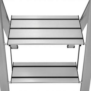 Scala Pieghevole in Alluminio a 2 Gradini Ultra Sottile con Corrimano Antiscivolo, Portata 150kg, Certificata EN 131, <span class=keywords><strong>per</strong></span> Scale e Bagno, Design Moderno - Product Image 3
