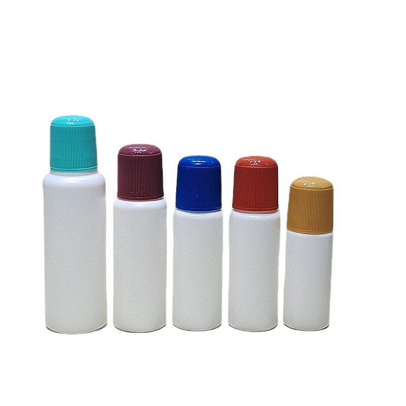 Botella blanca con tapa de color opcional