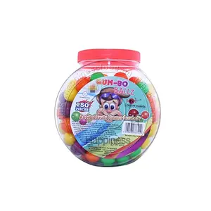 Assorted fruits flavour gumballs round bubble gum