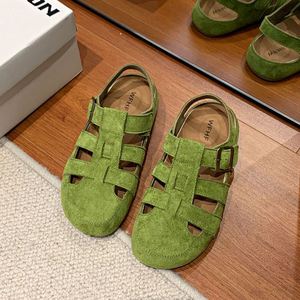 2026 Ladies Retro Forest Pig Cage Shoes Closed Toe Hollow Out Woven Soft <b>Flat</b> Two Wear Outdoor Daily Mule <b>Sandals</b> - Product Image 6