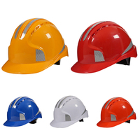 Casque de sécurité industriel minier certifié Dolnesrn AQM CE EN397, type V, ABS, à cinq nervures, avec bande réfléchissante, non fendu, 8