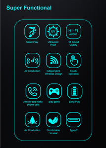 <span class=keywords><strong>Lentes</strong></span> resistentes a los rayos UV, gafas profesionales de música, juegos de respuesta y asistente de vida del teléfono, impermeables y a prueba de sudor - Product Image 4