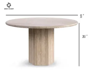 Modern Furniture Tavolo Pranzo Marmo Luxury 6 Seater Italian Natural Marble Sintered Stone Round Travertine Dining Table