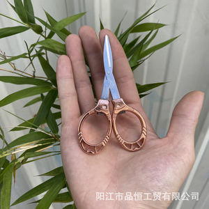 Mini ciseaux pliants en acier inoxydable, coupe-ligne portable, outil de pêche en plein air, or rose, 6cm - Product Image 1