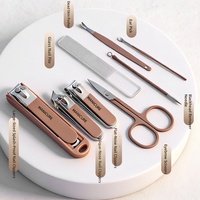 Kit de manucure élégant et minimaliste en alliage inoxydable, coupe-ongles précis, vert, 5 pièces, ensemble de manucure de voyage