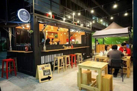 FOODYVAN Restaurant moderne à un étage en conteneur maritime modifié, snack-bar préfabriqué avec équipement de restauration complet