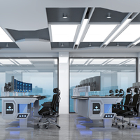 Bureaux de Commande Modulaires et Ajustables pour Centre de Surveillance, Personnalisés en Usine, Écologiques et Modernes, avec Console de Moniteur Relevable