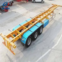 Meilleur prix en Chine, semi-remorque squelette à 2 essieux, 24 tonnes, 20 pieds, châssis de semi-remorque à conteneurs squelettiques, châssis de semi-remorque de 20 pieds à vendre