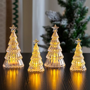 Luminous Christmas <b>Tree</b> Desktop Ornament <b>LED</b> Night <b>Light</b> Warm White USB Powered Manual Control - Product Image 2