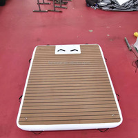 Île flottante en bois PVC de haute qualité, quai gonflable, pont pour jet ski, plateforme flottante gonflable