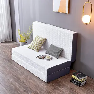 Matras lipat busa memori lipat tiga kali lipat, matras lantai tempat tidur Sofa rumah dapat dilipat Modern