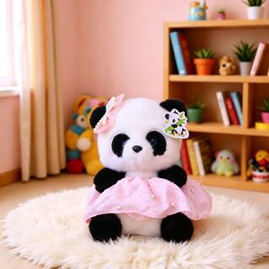 High Performance <b>Cute</b> Panda Plush <b>Doll</b> Realistic Flower Giant Panda Stuffed Toy Chengdu Travel Souvenir Decor Ornament - Product Image 6