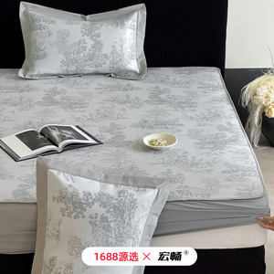 Hongchang Ice <b>Silk</b> Mat Three-Piece Set 1.5m 1.8m Bed Cooling Antibacterial Anti-mite Summer Foldable - Product Image 5